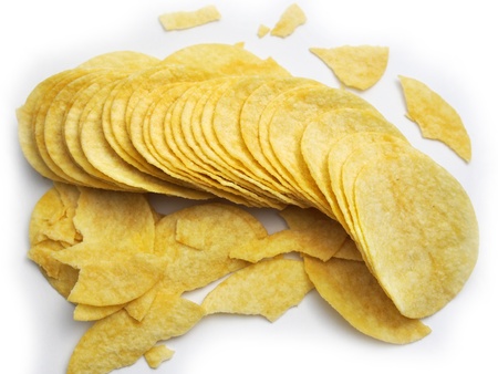 Potato chips isolatedの写真素材