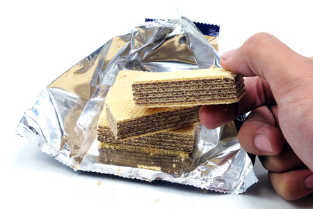 Chocolate Wafer In Isolatedの写真素材