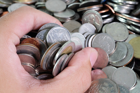 Money in the handの写真素材