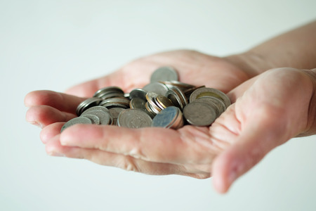 Money in the handの写真素材