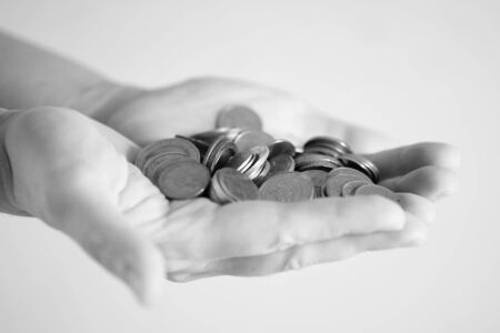 Money in the handの写真素材