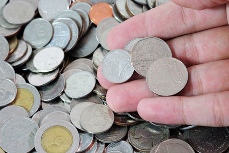 Money in the handの写真素材