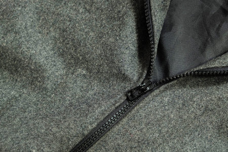 Gray jacket and zipper