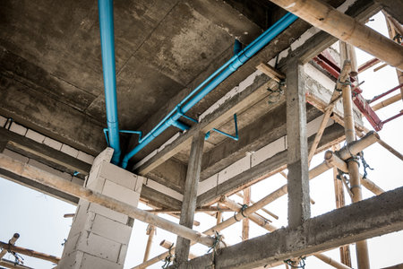 Unfinished sanitation construction