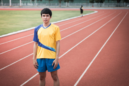 Asian athlete on the trackの写真素材