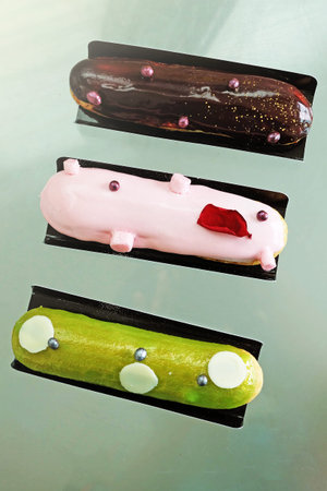 Eclair with topping
