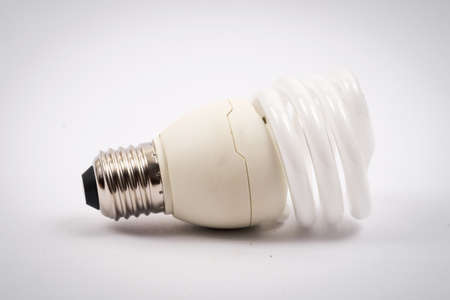 twist light bulb on white backgroundの写真素材
