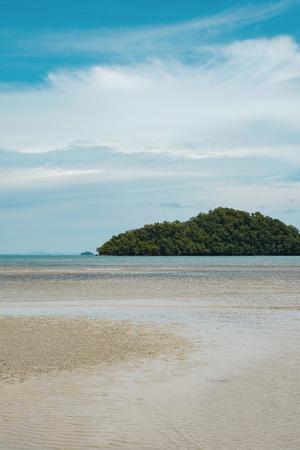 Beautiful scene of beach, ocean and islandの写真素材