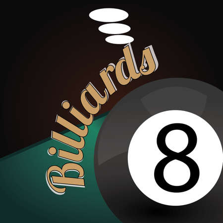 billiards ball on abstract table backgroundのイラスト素材