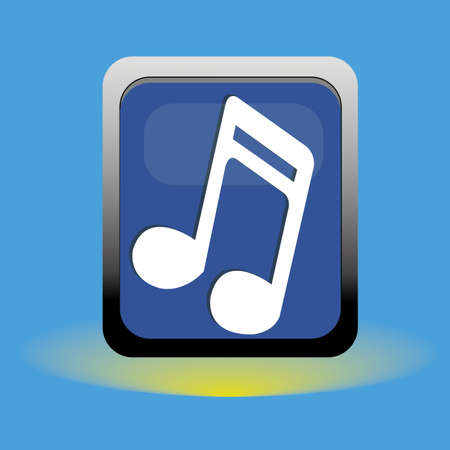 music note on blue squares on blue special backgroundのイラスト素材