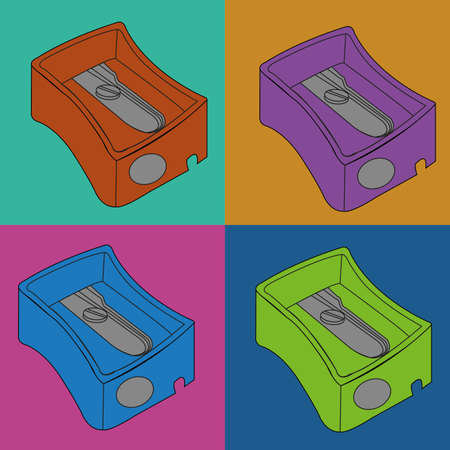 different sharpener on squares with different colorのイラスト素材