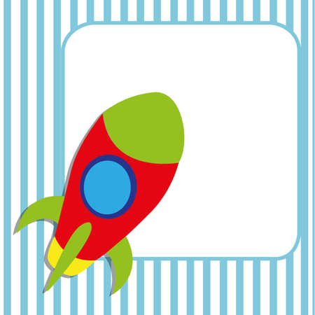 abstract rocket on special blue background with a big square for textのイラスト素材
