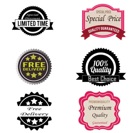 different labels on white backgroundのイラスト素材