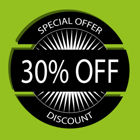 discount label on green background