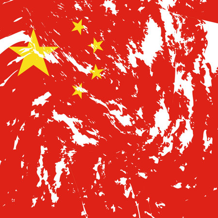 Dirty China flag backgroundのイラスト素材