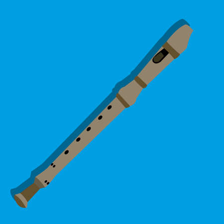 abstract flute with shadow effect on blue backgroundのイラスト素材