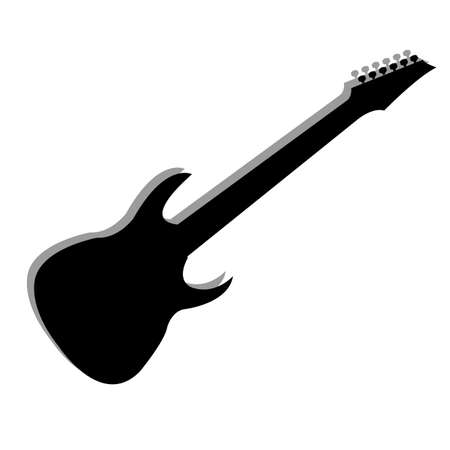 abstract guitar silhouette with shadow effect on white backgroundのイラスト素材