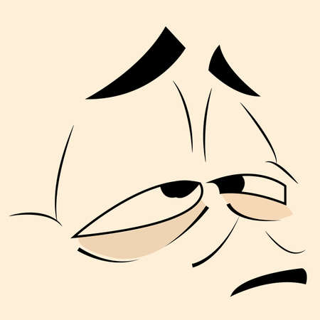 abstract sick face on light yellow backgroundのイラスト素材