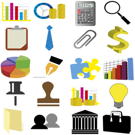 different abstract business icons on white backgroundのイラスト素材