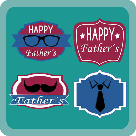 different father's day label on blue backgroundのイラスト素材