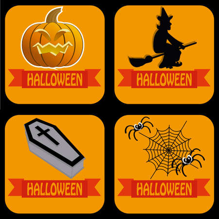 abstract terror halloween objects on special halloween backgroundのイラスト素材