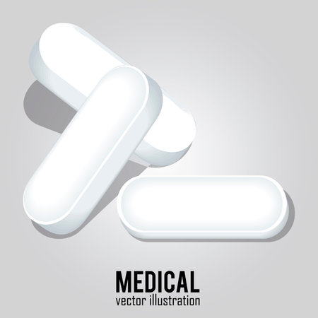 abstract white pills on special gray backgroundのイラスト素材