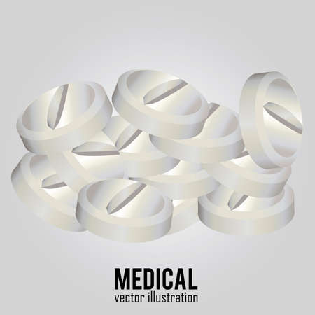 abstract medical pills on special gray backgroundのイラスト素材