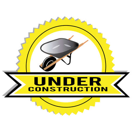 abstract construction tools label on white backgroundのイラスト素材