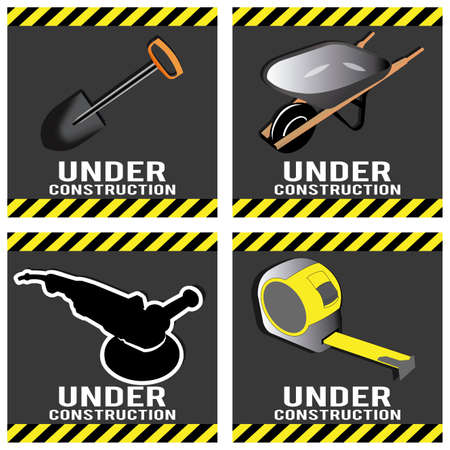 abstract construction tool making a special under construction backgroundのイラスト素材