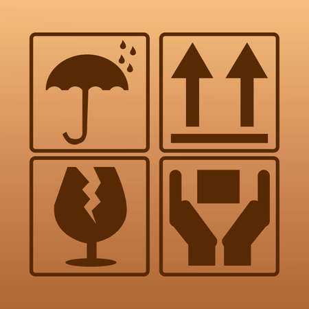 abstract delivery symbols on abstract box backgroundのイラスト素材