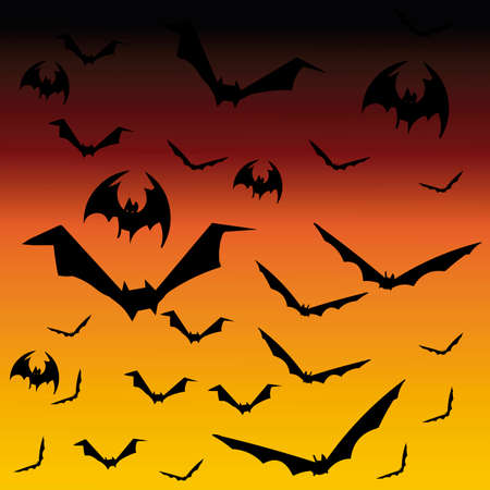 abstract bat silhouette on special halloween backgroundのイラスト素材