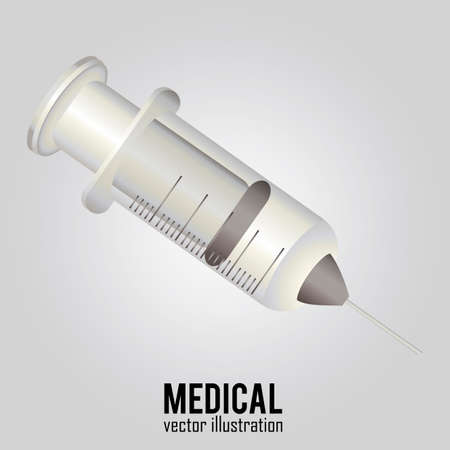 abstract medical syring on special gray backgroundのイラスト素材