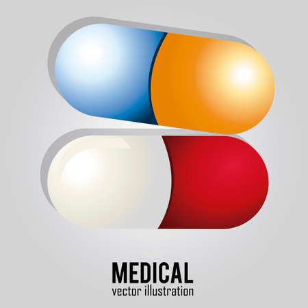 abstract medical pills on special gray backgroundのイラスト素材