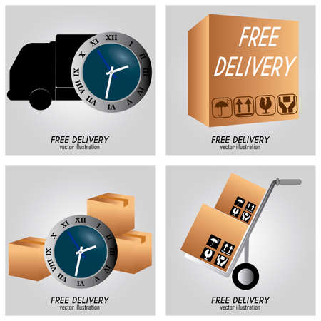 abstract delivery vehicle on special gray backgroundのイラスト素材