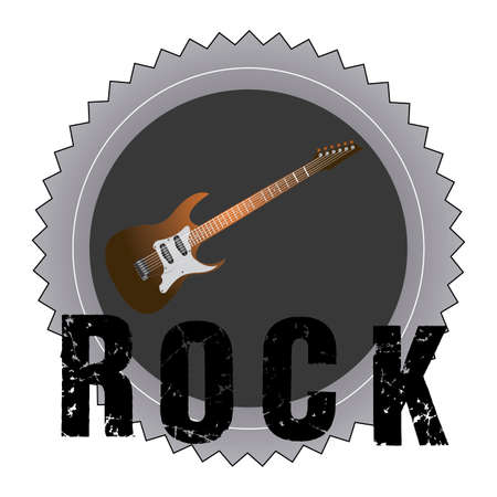 abstract special guitar label on white backgroundのイラスト素材