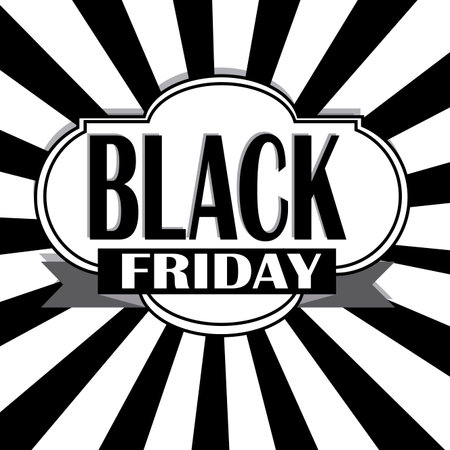 abstract black friday label on black and  white backgroundのイラスト素材