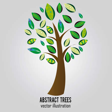 abstract tree with special leaf on special backgroundのイラスト素材