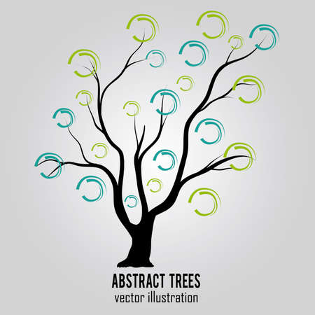 abstract tree with special leaf on special backgroundのイラスト素材