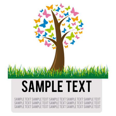 abstract tree with special leaf on special backgroundのイラスト素材