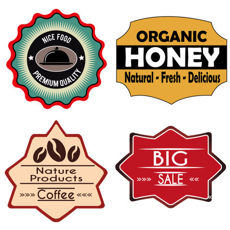 abstract special labels on a white backgroundのイラスト素材