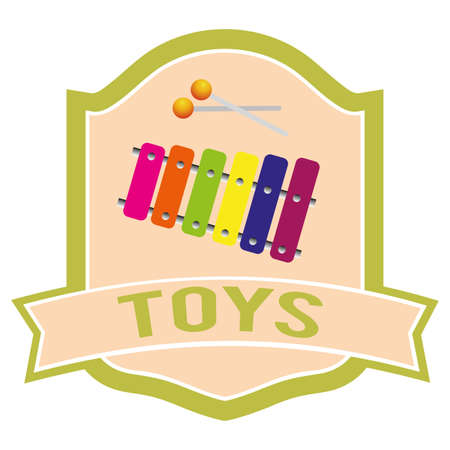abstract toy label on a white backgroundのイラスト素材