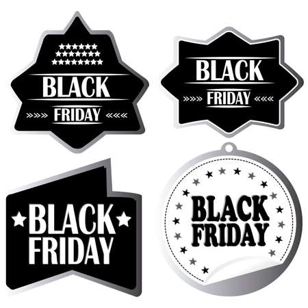 abstract black friday labels on white backgroundのイラスト素材
