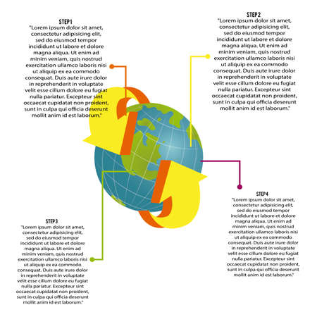 abstract four easy steps on special backgroundのイラスト素材