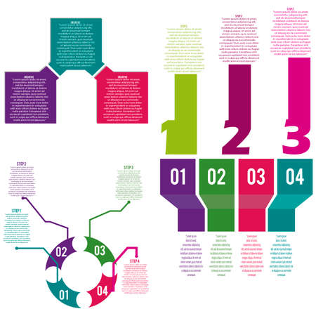 abstract different graphic information on white backgroundのイラスト素材