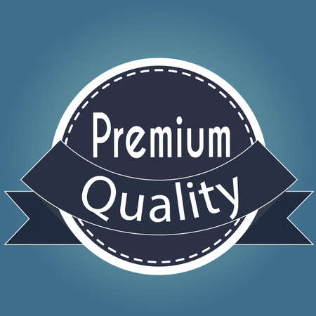 abstract premium quality label on blue backgroundのイラスト素材