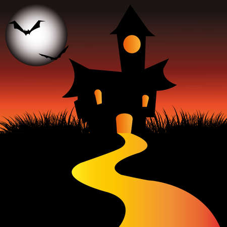 abstract halloween background with dark terror objectsのイラスト素材