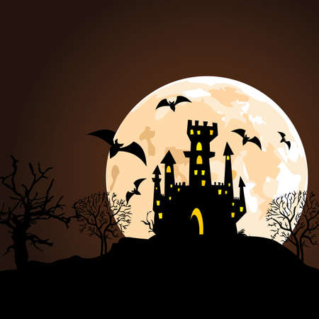 abstract halloween background with dark terror objectsのイラスト素材