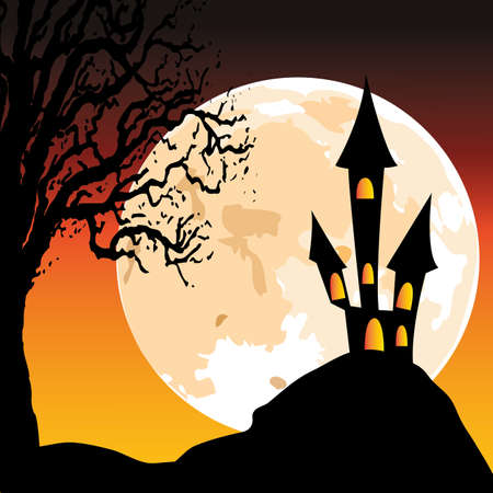 abstract halloween background with dark terror objectsのイラスト素材