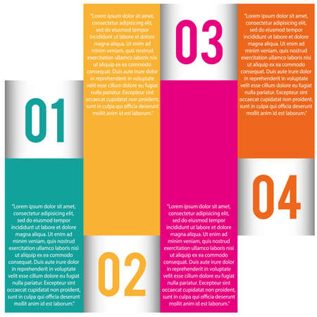 abstract four easy steps on white backgroundのイラスト素材