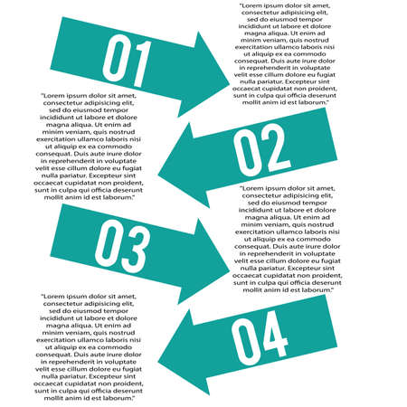 abstract four easy steps on white backgroundのイラスト素材